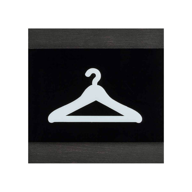 Information signs Wooden Sign with Hanger Pictogram for Wardrobe - "Buro" Design