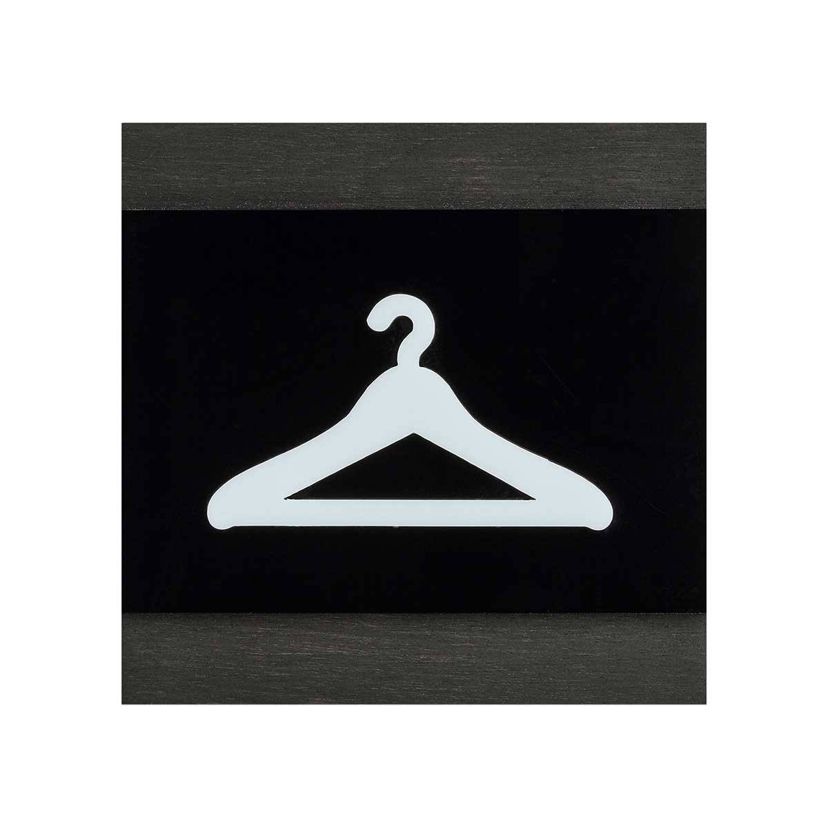 Wooden Hanger Pictogram for Wardrobe Information signs Anthracite Gray Bsign