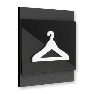 Wooden Hanger Pictogram for Wardrobe Information signs Anthracite Gray Bsign