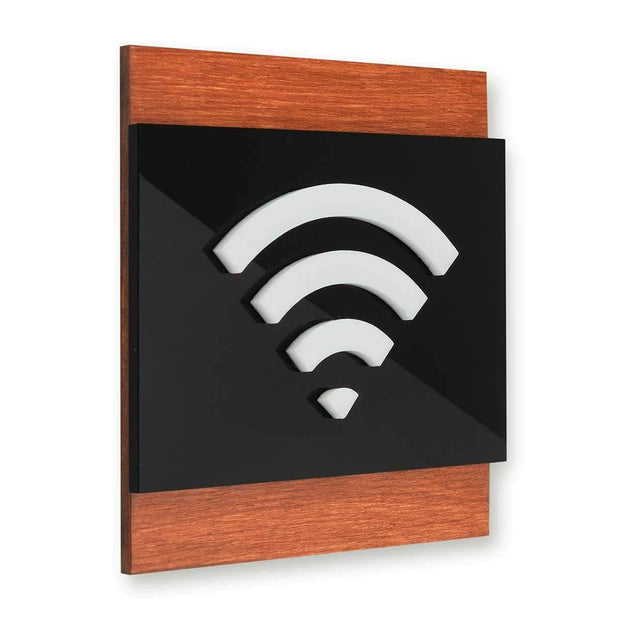 Information signs Wooden Wi-Fi Wall Signs - "Buro" Design