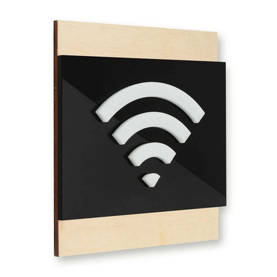 Wooden Wi-Fi Wall Signs Information signs Natural wood Bsign