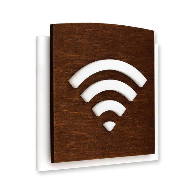 Information signs Wooden Wi-Fi Plate for Waiting Room - "Scandza" Design