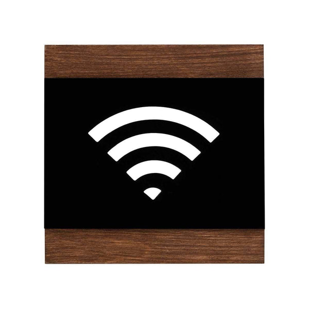 Information signs Wooden Wi-Fi Wall Signs - "Buro" Design