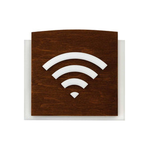 Wooden Wi-Fi Plate for Waiting Room Information signs Indian Rosewood Bsign
