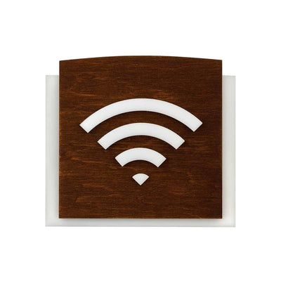 Wooden Wi-Fi Plate for Waiting Room Information signs Indian Rosewood Bsign
