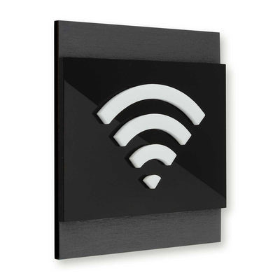 Wooden Wi-Fi Wall Signs Information signs Anthracite Gray Bsign