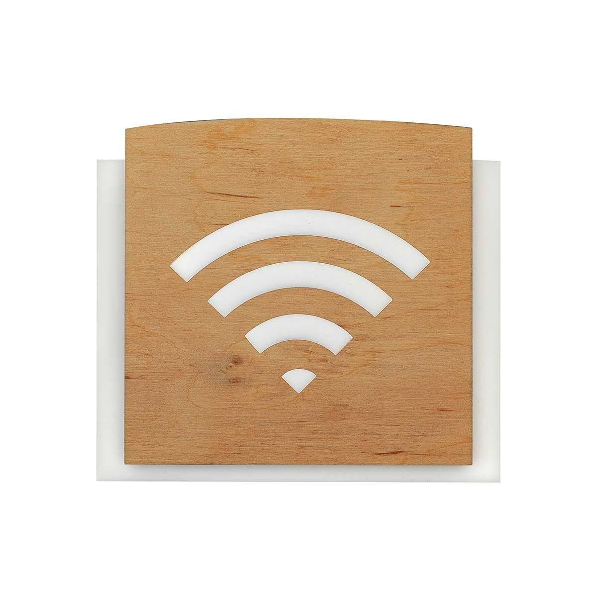 Wooden Wi-Fi Plate for Waiting Room Information signs Natural wood Bsign