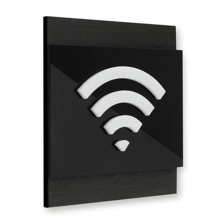 Information signs Wooden Wi-Fi Wall Signs - "Buro" Design