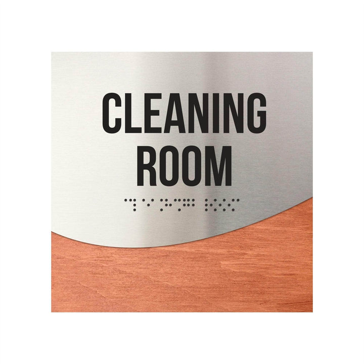 Information signs Wood & Steel Cleaning Room Sign - "Jure" Design