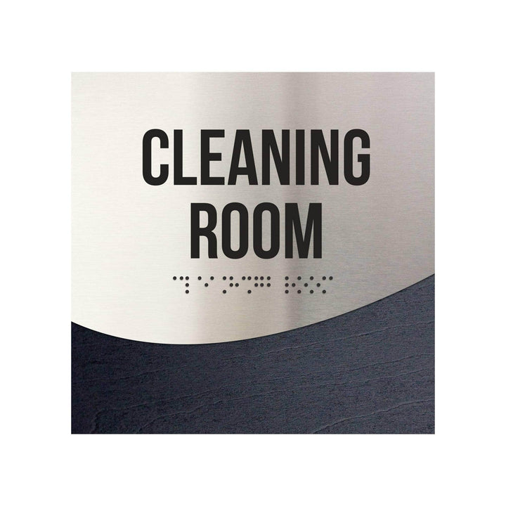 Information signs Wood &amp; Steel Cleaning Room Sign - "Jure" Design