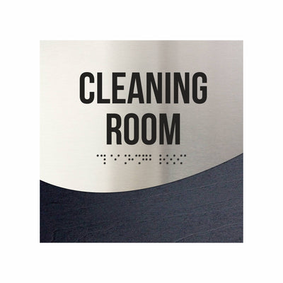 Wood & Steel Cleaning Room Signage "Jure" Design