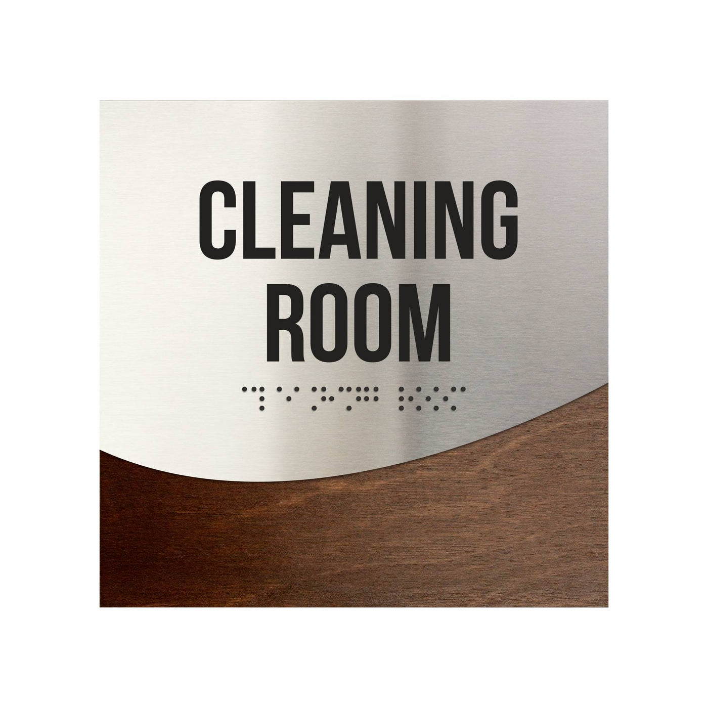 Wood & Steel Cleaning Room Signage "Jure" Design