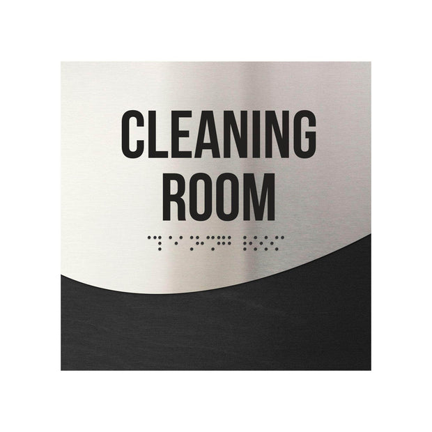 Information signs Wood & Steel Cleaning Room Sign - "Jure" Design