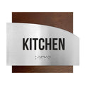 Information signs Wood & Steel Kitchen Room Sign - "Wave" Design - Photo #1