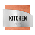 Information signs Wood & Steel Kitchen Room Sign - "Wave" Design - Photo #6