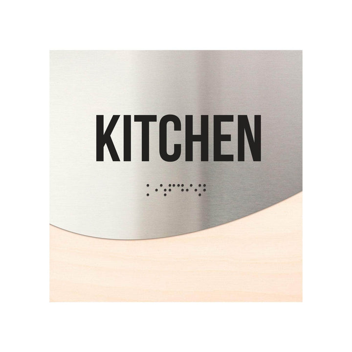 Information signs Wood & Steel Kitchen Door Sign — "Jure" Design