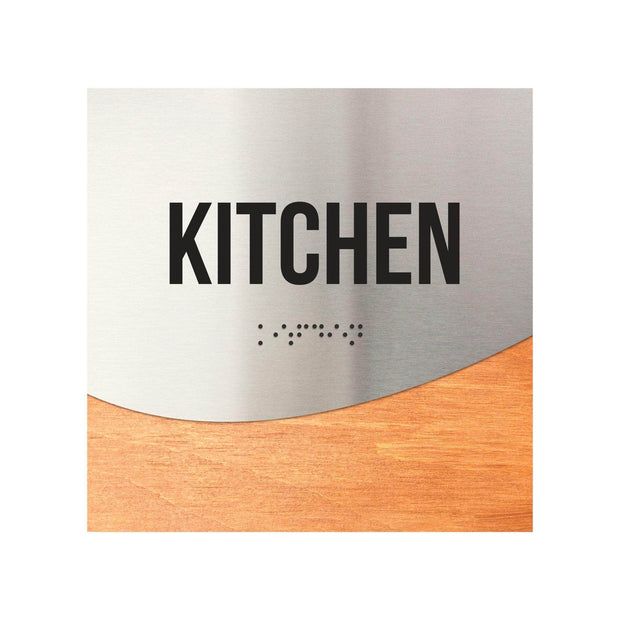 Information signs Wood & Steel Kitchen Door Sign — "Jure" Design