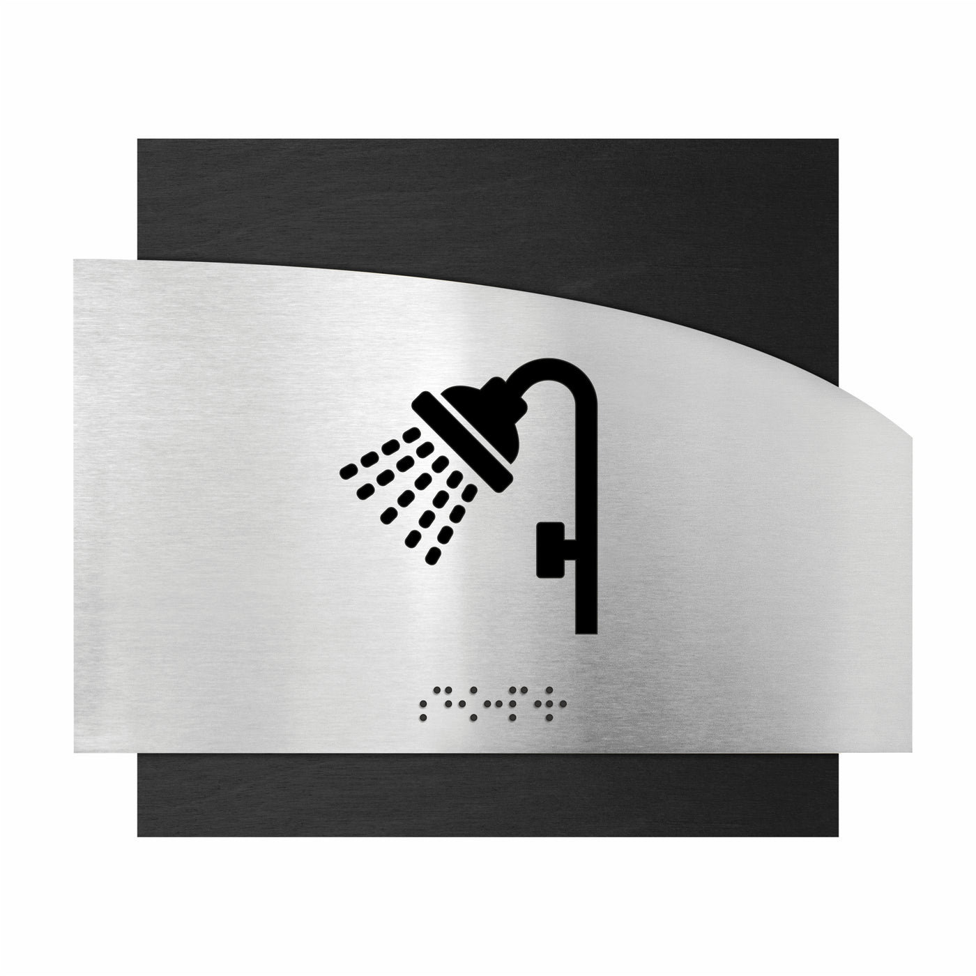 Wood & Steel Shower Sign "Wave" Design