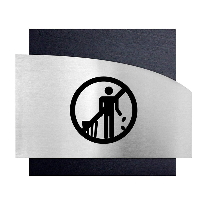 Information signs Wooden Don't Litter Sign - "Wave" Design