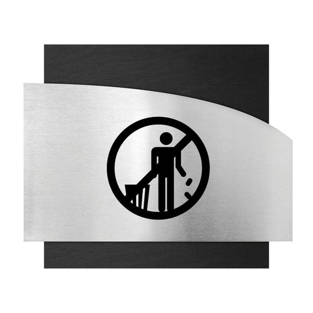 Information signs Wooden Don't Litter Sign - "Wave" Design