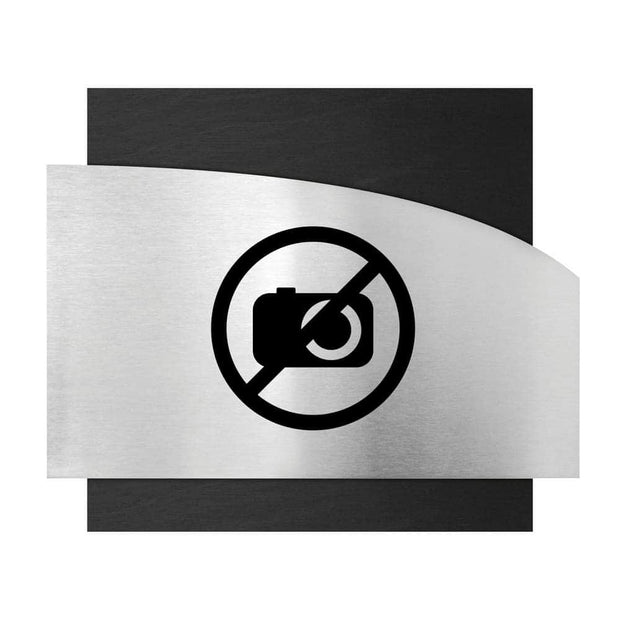 Information signs Wooden No Photography Sign - "Wave" Design