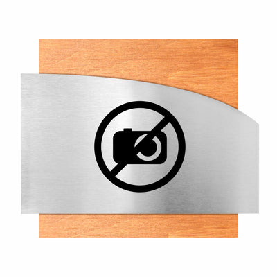 Wooden No Photography Sign "Wave" Design