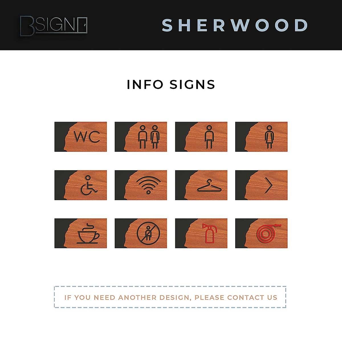 Wooden Signs for Shower Room "Sherwood" Design
