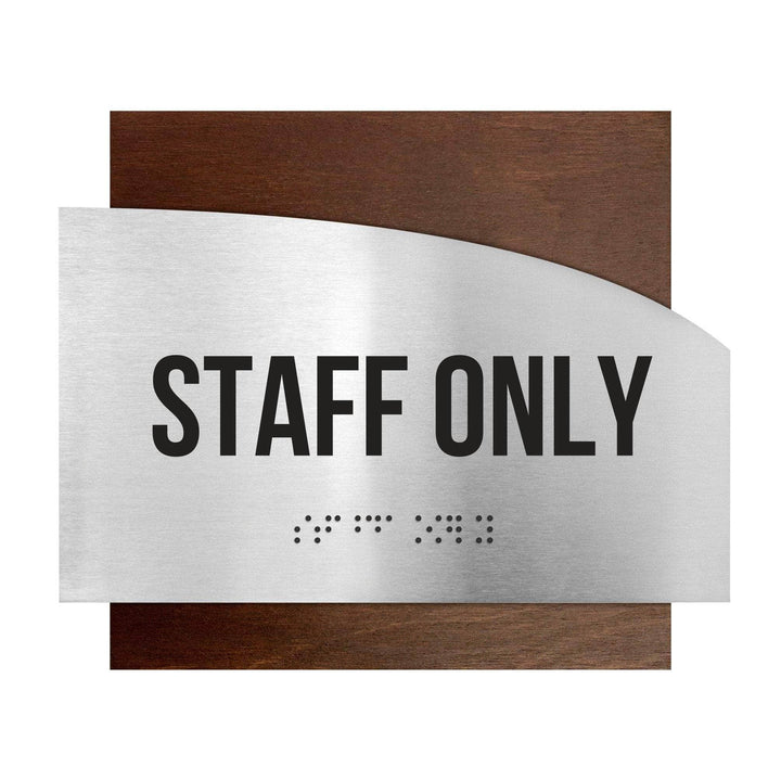 Information signs Wooden Staff Only Sign - "Wave" Design
