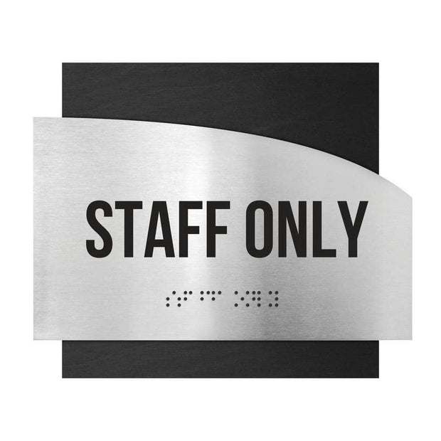 Information signs Wooden Staff Only Sign - "Wave" Design