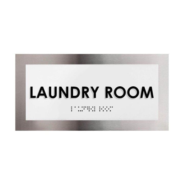 Laundry Room Sign — Stainless Steel Door Sign — "Modern" Design