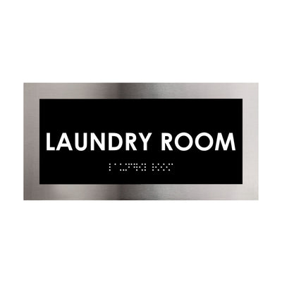 Laundry Room Door Plate - Stainless Steel Sign - "Modern" Design