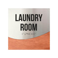 Laundry Room Sign — Stainless Steel & Wood Door Plate — "Jure" Design - Photo #4