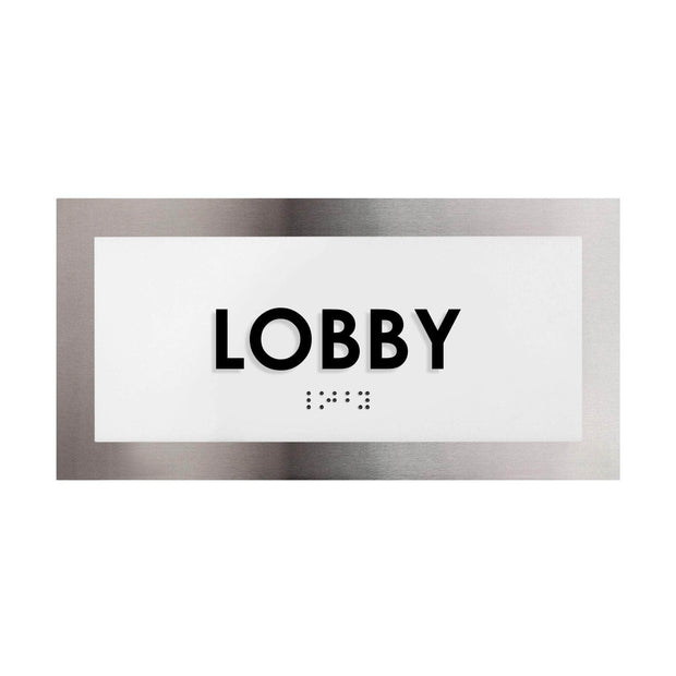 Door Signs Lobby Door Sign - Stainless Steel Plate - "Modern" Design