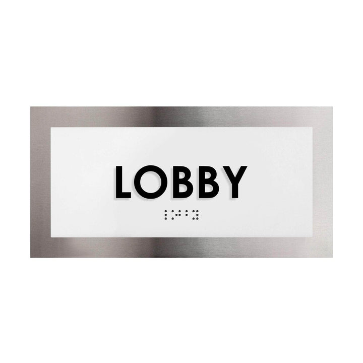 Door Signs Lobby Door Sign - Stainless Steel Plate - "Modern" Design