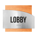 Door Signs Lobby Signs - Stainless Steel & Wood Plate - "Wave" Design - Photo #5