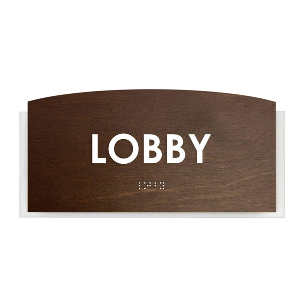 Wood Lobby Door Sign - "Scandza" Design