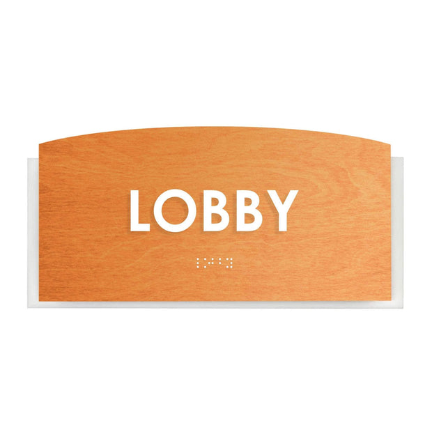 Wood Lobby Door Sign - "Scandza" Design