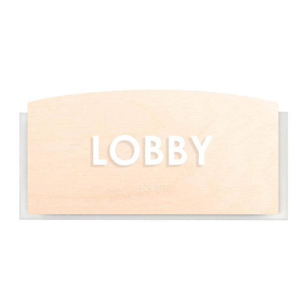 Wood Lobby Door Sign - "Scandza" Design