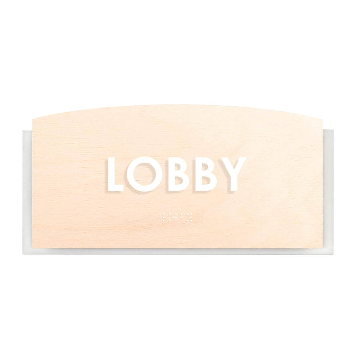 Wood Lobby Door Sign - "Scandza" Design