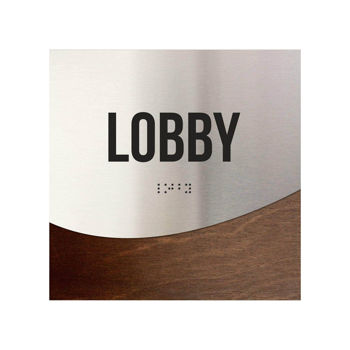 Lobby Sign - Stainless steel & Wood Door Plate - "Jure" Design