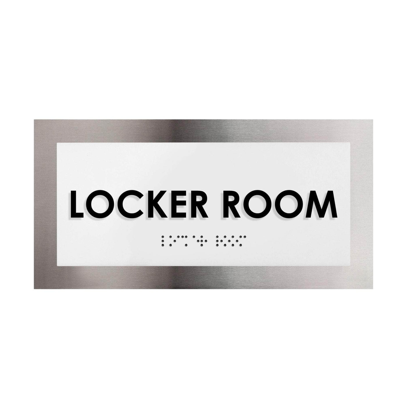 Locker Room Sign: Stainless Steel Plate —