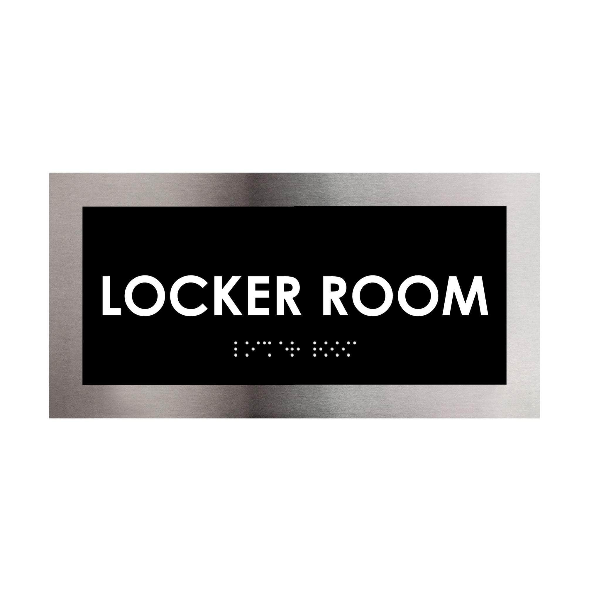 Locker Room Sign: Stainless Steel Plate —