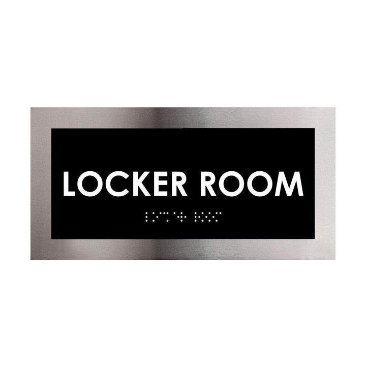 Door Signs Locker Room Sign - Stainless Steel Plate - "Modern" Design