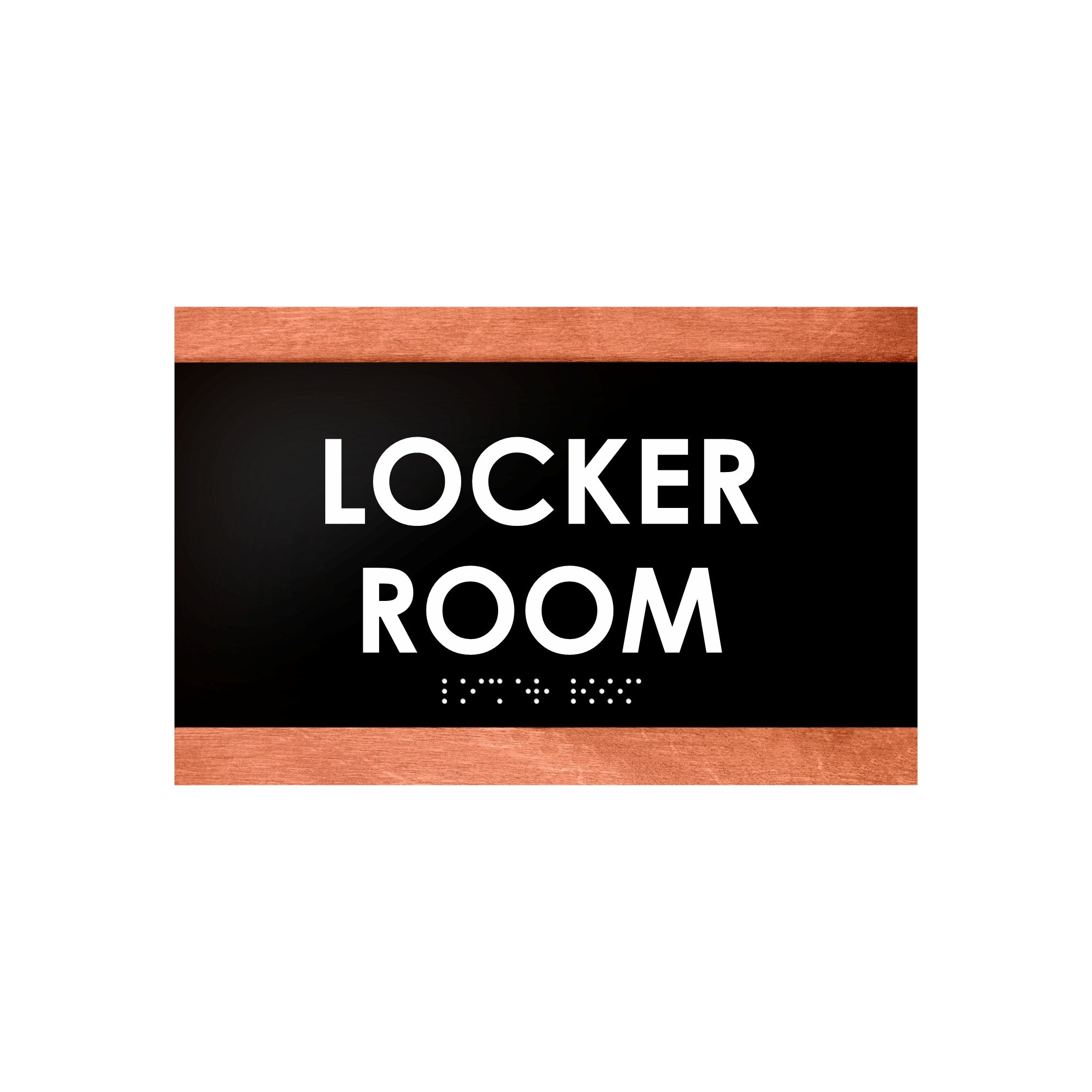 Locker Room Sign: Wood Door Plate — 