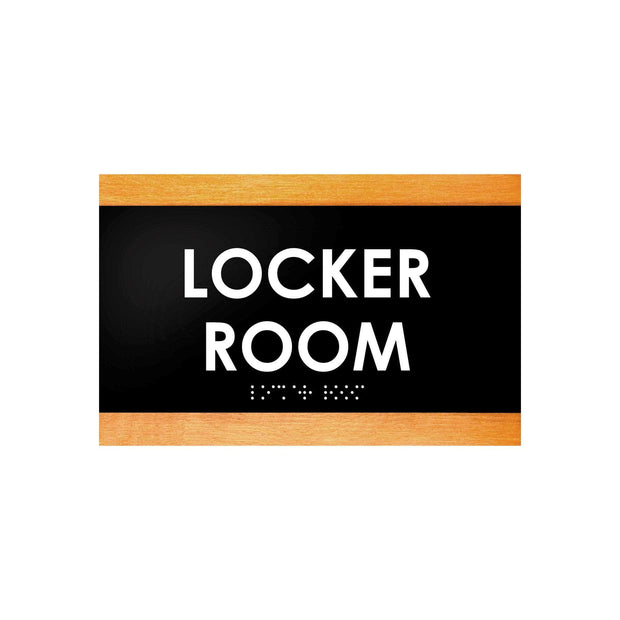 Door Signs Locker Room Sign - Wood Door Plate - "Buro" Design