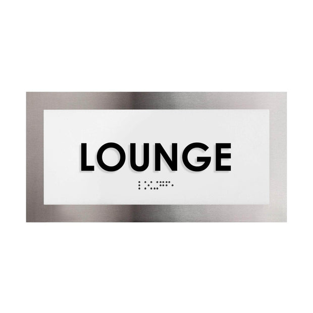 Door Signs Lounge Room Door Sign - Stainless Steel Plate - "Modern" Design