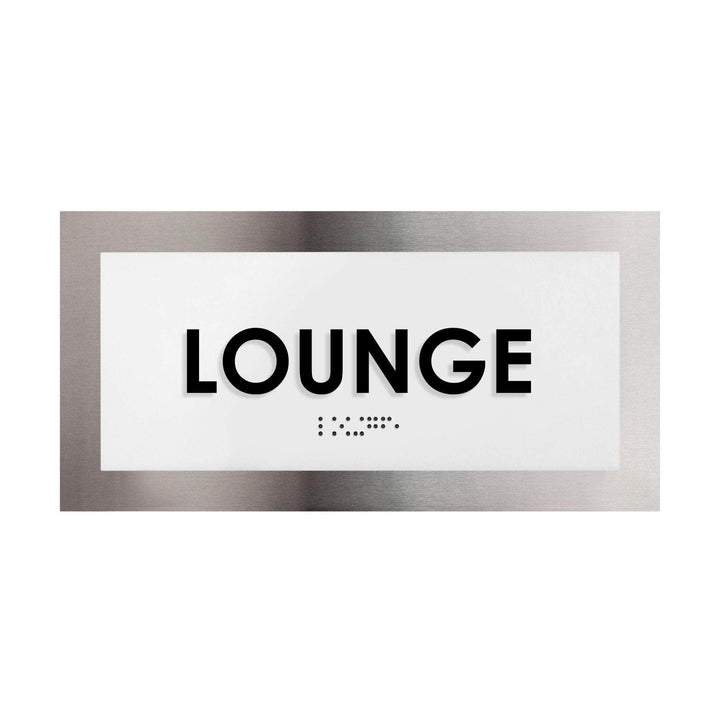 Door Signs Lounge Room Door Sign - Stainless Steel Plate - "Modern" Design