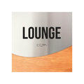 Lounge Room Door Sign - Stainless Steel & Wood Door Plate - "Jure" Design - Photo #4