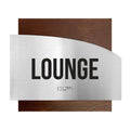 Door Signs Lounge Room Signs - Stainless steel & Wood Plate - "Wave" Design - Photo #1