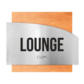 Door Signs Lounge Room Signs - Stainless steel & Wood Plate - "Wave" Design - Photo #4